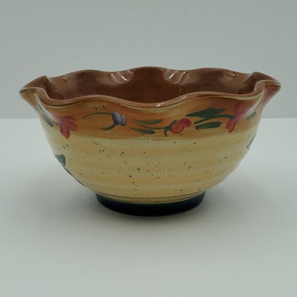 Giftcraft Country Fair Soup Cereal Bowls 2003 Apple Ruffled Edge Dessert Bowls - Picture 10 of 10